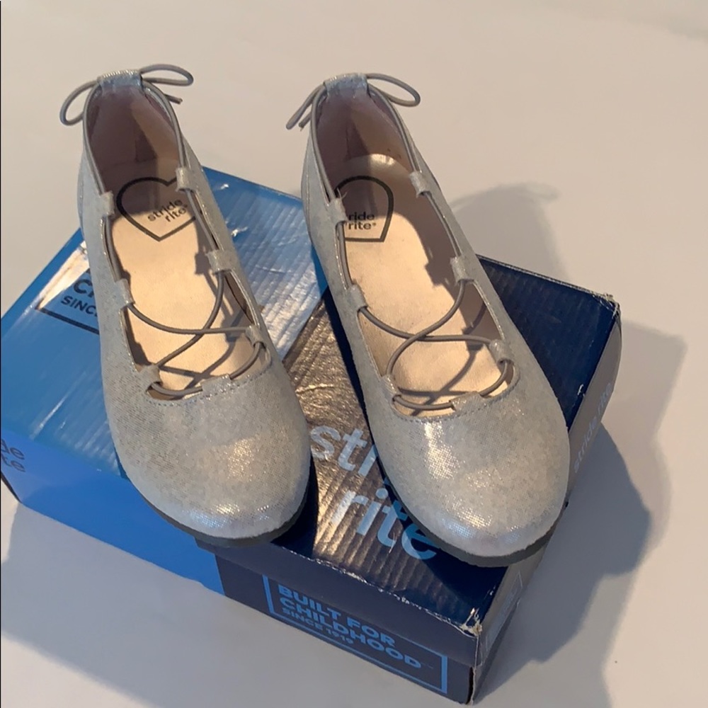 Stride Rite Julia Silver Ballet style shoes
